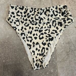 Aerie Leopard Print Bottoms - Black and Cream